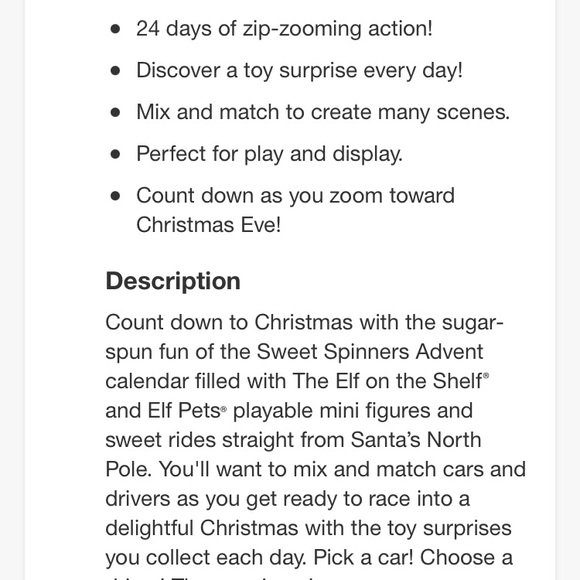 ELF ON THE SHELF ELF PETS ADVENT CALENDAR NEW 24 PCS FUN CARS CHRISTMAS 🎄HOLIDAY - Picture 6 of 14